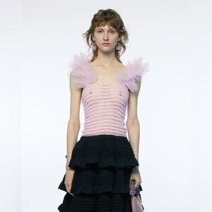 Susan Fang Shirred Tulle Top